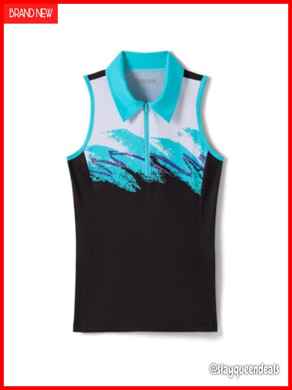 Women's Sleeveless Golf Shirt 1/4 Zip Quick Dry Athletic Tank Polo